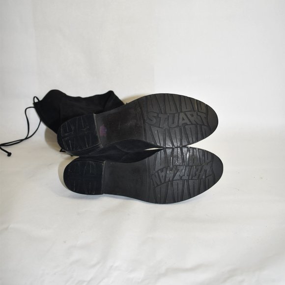 $950 STUART WEITZMAN Lowland Over the Knee Boot BLACK SUEDE 7  (SE40) - Picture 8 of 10